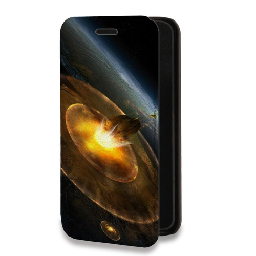 Дизайнерский горизонтальный чехол-книжка для Iphone 13 Pro Астероиды