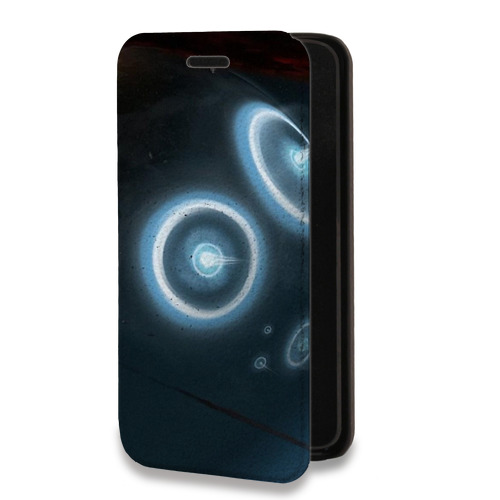 Дизайнерский горизонтальный чехол-книжка для Motorola Moto E7 Plus Астероиды