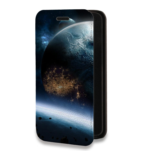 Дизайнерский горизонтальный чехол-книжка для Huawei P40 Lite E Астероиды