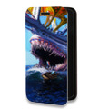 Дизайнерский горизонтальный чехол-книжка для Iphone 12 Pro Акулы