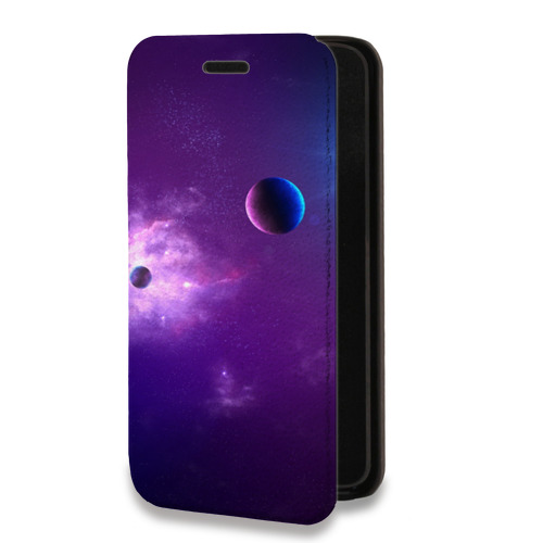 Дизайнерский горизонтальный чехол-книжка для Iphone 7 Галактика