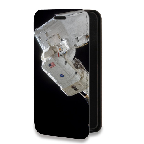 Дизайнерский горизонтальный чехол-книжка для Huawei Honor 50 Lite Космонавт