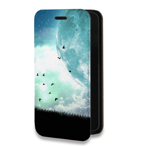 Дизайнерский горизонтальный чехол-книжка для Iphone 14 Pro Max Луна