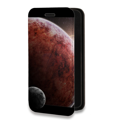 Дизайнерский горизонтальный чехол-книжка для Meizu 15 Plus Марс
