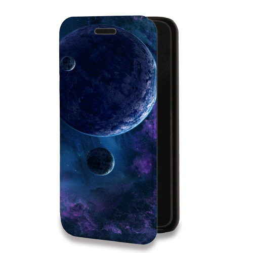 Дизайнерский горизонтальный чехол-книжка для Motorola Moto G8 Plus Планеты