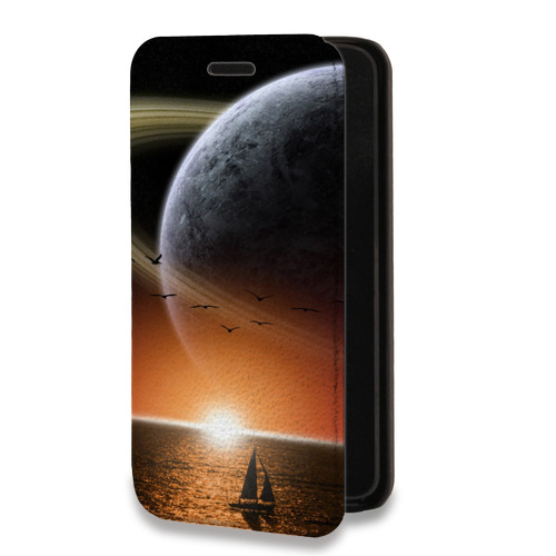 Дизайнерский горизонтальный чехол-книжка для Samsung Galaxy S10 Сатурн