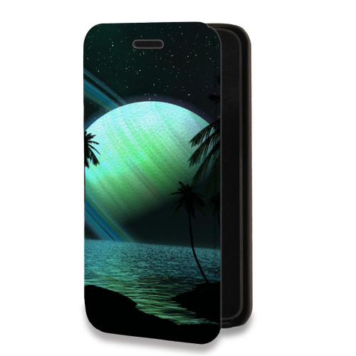 Дизайнерский горизонтальный чехол-книжка для Iphone 14 Plus Сатурн