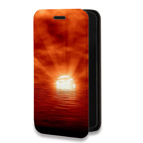 Дизайнерский горизонтальный чехол-книжка для Huawei P40 Солнце