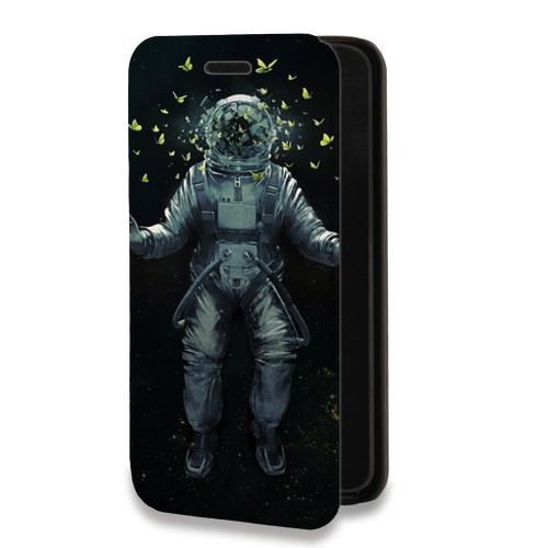 Дизайнерский горизонтальный чехол-книжка для Iphone Xr Космонавт