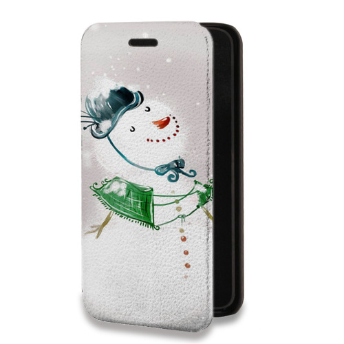 Дизайнерский горизонтальный чехол-книжка для Samsung Galaxy A32 Снеговики