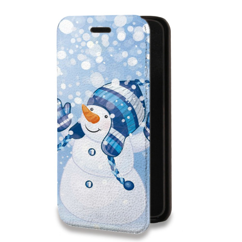 Дизайнерский горизонтальный чехол-книжка для Iphone 7 Снеговики