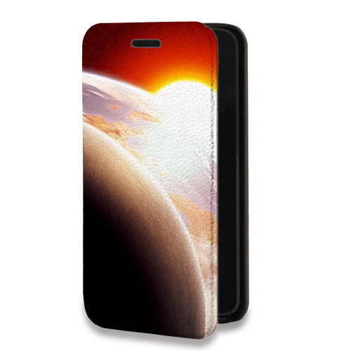 Дизайнерский горизонтальный чехол-книжка для Samsung Galaxy A52 Солнце