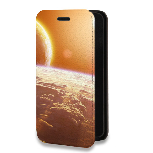 Дизайнерский горизонтальный чехол-книжка для Motorola Moto E7 Plus Солнце