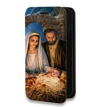 Дизайнерский горизонтальный чехол-книжка для Huawei P20 Рождество Христово (на заказ)