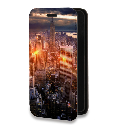 Дизайнерский горизонтальный чехол-книжка для Microsoft Lumia 640 XL Нью-Йорк