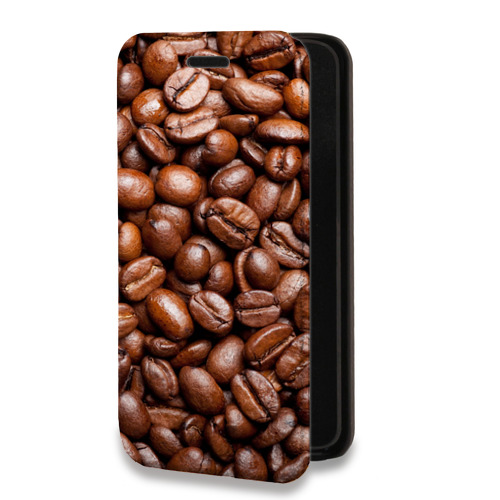 Дизайнерский горизонтальный чехол-книжка для Iphone 7 Plus / 8 Plus Кофе