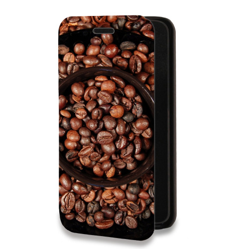 Дизайнерский горизонтальный чехол-книжка для Tecno Spark 8C кофе текстуры