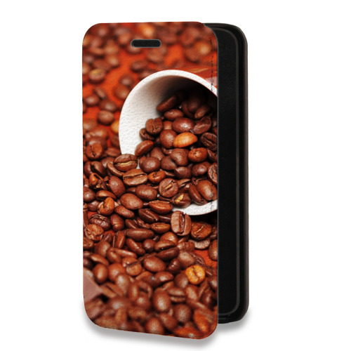 Дизайнерский горизонтальный чехол-книжка для Realme C11 кофе текстуры