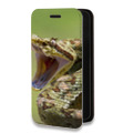 Дизайнерский горизонтальный чехол-книжка для Iphone 14 Pro Змеи
