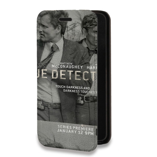 Дизайнерский горизонтальный чехол-книжка для Motorola Moto E7 Plus Настоящий детектив