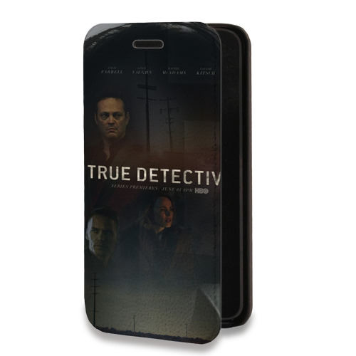 Дизайнерский горизонтальный чехол-книжка для Motorola Moto E7 Plus Настоящий детектив