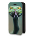 Дизайнерский горизонтальный чехол-книжка для Iphone 14 Змеи