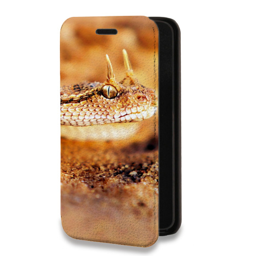 Дизайнерский горизонтальный чехол-книжка для Iphone 14 Plus Змеи