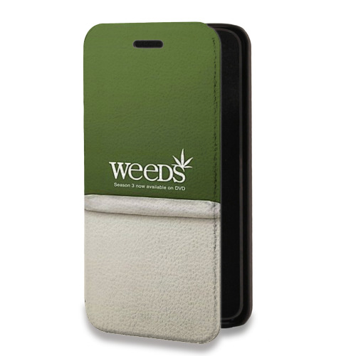 Дизайнерский горизонтальный чехол-книжка для Realme 8 Weeds