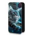 Дизайнерский горизонтальный чехол-книжка для Samsung Galaxy A32 Кошки
