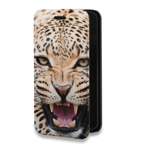 Дизайнерский горизонтальный чехол-книжка для Iphone 13 Pro Леопард