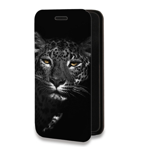 Дизайнерский горизонтальный чехол-книжка для Nokia 5.4 Леопард