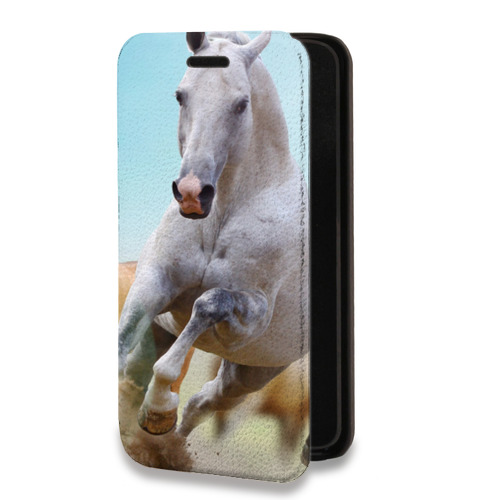 Дизайнерский горизонтальный чехол-книжка для Iphone 7 Лошади