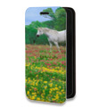 Дизайнерский горизонтальный чехол-книжка для Iphone 7 Plus / 8 Plus Лошади