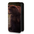 Дизайнерский горизонтальный чехол-книжка для Iphone 7 Медведи