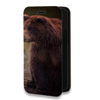 Дизайнерский горизонтальный чехол-книжка для Huawei Honor 30S Медведи (на заказ)