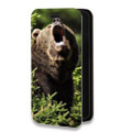 Дизайнерский горизонтальный чехол-книжка для Iphone 13 Mini Медведи
