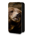 Дизайнерский горизонтальный чехол-книжка для Samsung Galaxy S22 Ultra Медведи