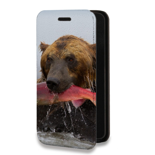 Дизайнерский горизонтальный чехол-книжка для Iphone 14 Plus Медведи