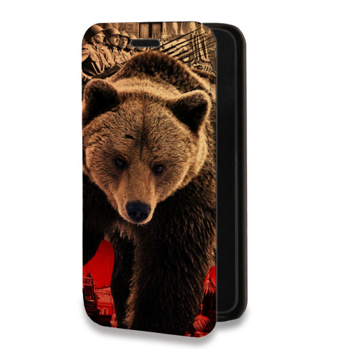 Дизайнерский горизонтальный чехол-книжка для Xiaomi RedMi Note 10 Медведи