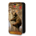 Дизайнерский горизонтальный чехол-книжка для Xiaomi Redmi 10 Медведи