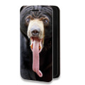 Дизайнерский горизонтальный чехол-книжка для Iphone 14 Pro Max Медведи