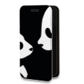 Дизайнерский горизонтальный чехол-книжка для Iphone 11 Pro Max Панды