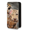 Дизайнерский горизонтальный чехол-книжка для Iphone 7 Plus / 8 Plus Тигры