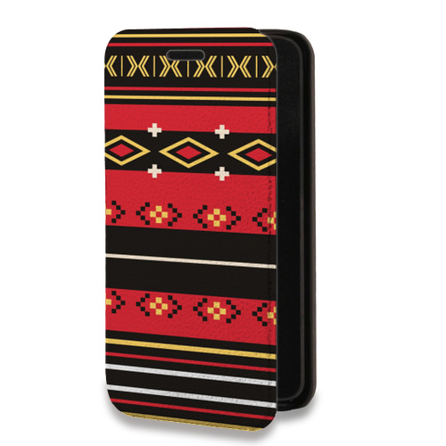 Дизайнерский горизонтальный чехол-книжка для Iphone 14 Pro Max Этнические мотивы