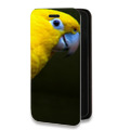Дизайнерский горизонтальный чехол-книжка для Iphone 14 Pro Max Попугаи