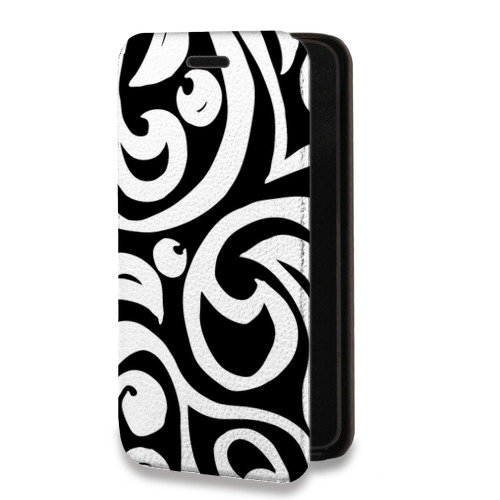 Дизайнерский горизонтальный чехол-книжка для Huawei Honor 50 Lite Черно-белые фантазии
