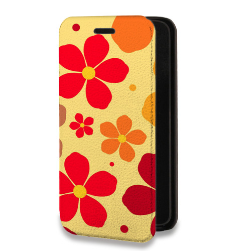 Дизайнерский горизонтальный чехол-книжка для Huawei Y5p Бежевые цветы