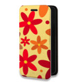 Дизайнерский горизонтальный чехол-книжка для Iphone Xr Бежевые цветы