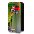 Дизайнерский горизонтальный чехол-книжка для Iphone 13 Mini Попугаи