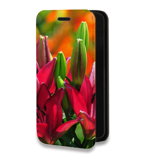 Дизайнерский горизонтальный чехол-книжка для Samsung Galaxy S10 Lite Лилии